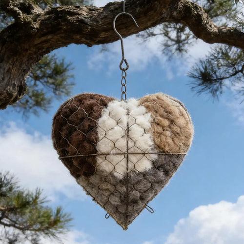 🔥LAST DAY 50% OFF -🕊️🏡Handmade Natural Alpaca Fiber Bird Nesting Heart❤️A Cozy Gift for Birds