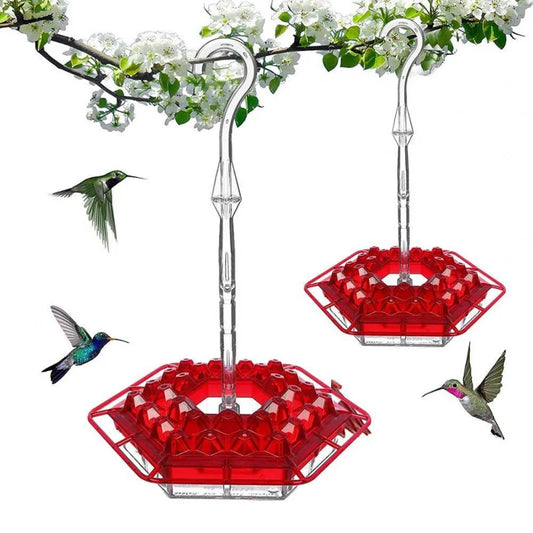 ✨ Bring your garden to life! 🐦 ❤️ Hanging Red Hexagon Hummingbird Feeder 🌿