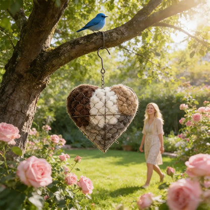🔥LAST DAY 50% OFF -🕊️🏡Handmade Natural Alpaca Fiber Bird Nesting Heart❤️A Cozy Gift for Birds