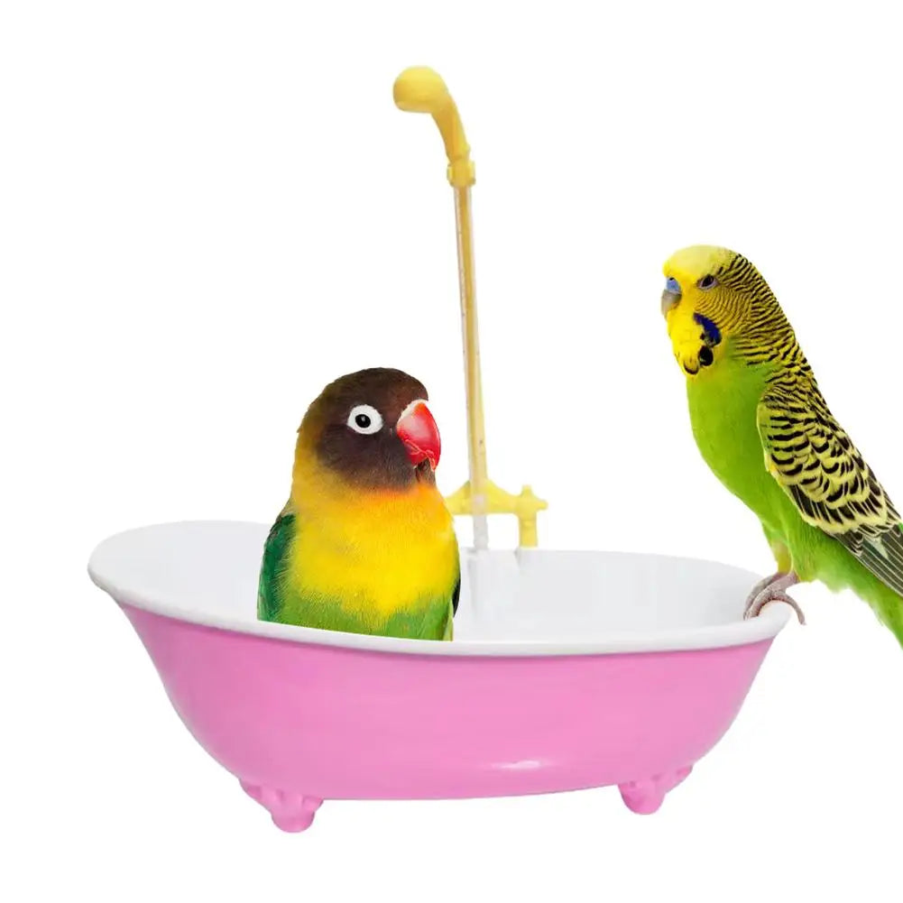 🦜 Happy Birdie Automatic Parrot Bath Tub | Cute Blue Shower Cage Accessory 🚿