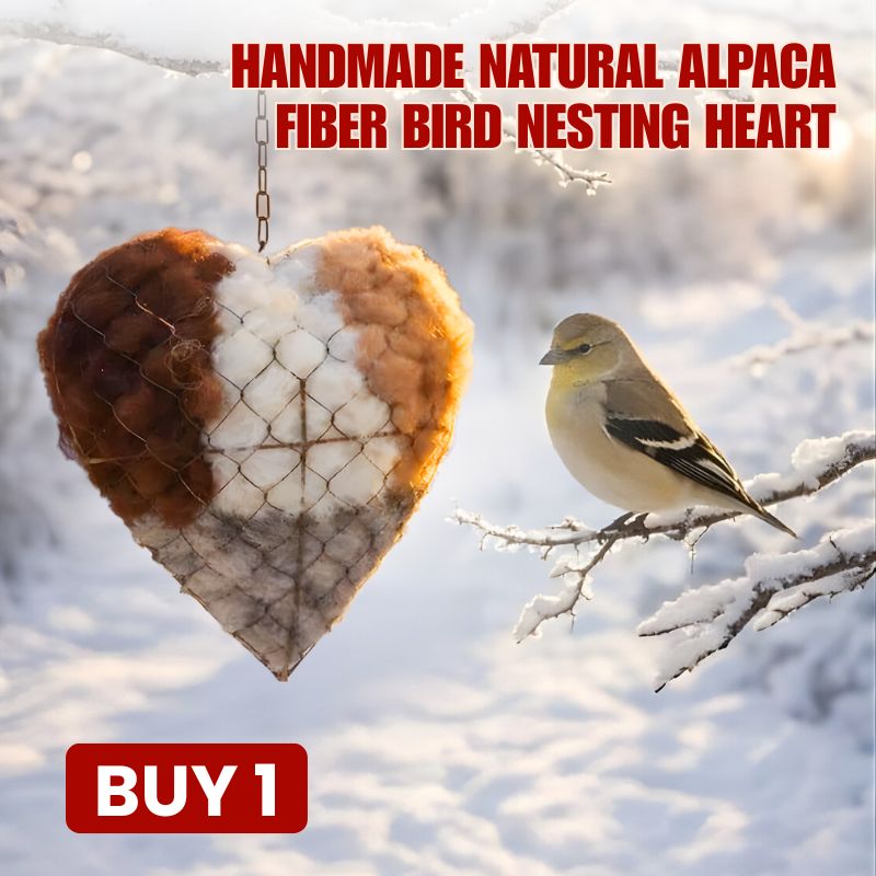 🔥LAST DAY 50% OFF -🕊️🏡Handmade Natural Alpaca Fiber Bird Nesting Heart❤️A Cozy Gift for Birds