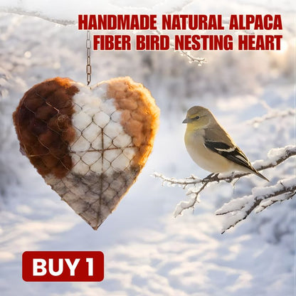 🔥LAST DAY 50% OFF -🕊️🏡Handmade Natural Alpaca Fiber Bird Nesting Heart❤️A Cozy Gift for Birds