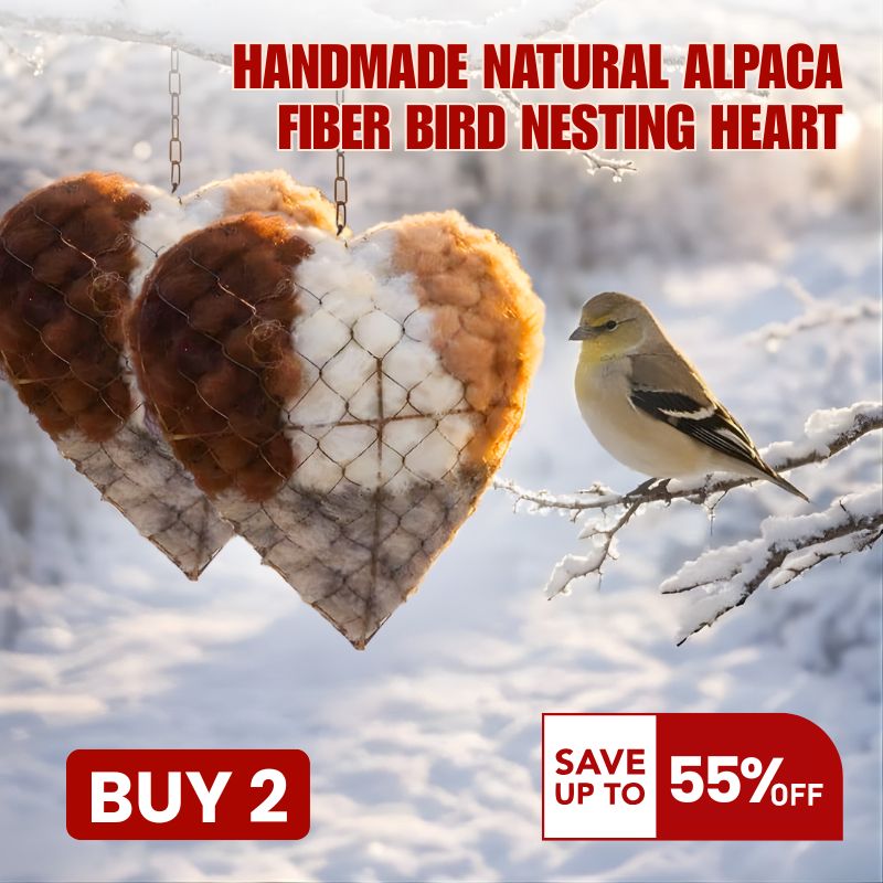 🔥LAST DAY 50% OFF -🕊️🏡Handmade Natural Alpaca Fiber Bird Nesting Heart❤️A Cozy Gift for Birds