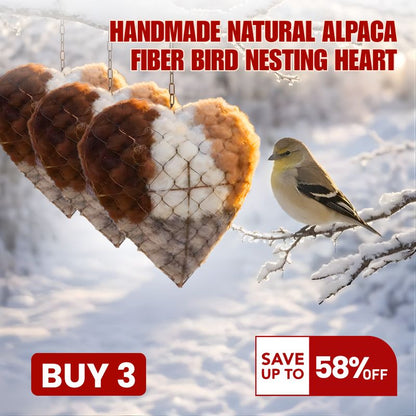 🔥LAST DAY 50% OFF -🕊️🏡Handmade Natural Alpaca Fiber Bird Nesting Heart❤️A Cozy Gift for Birds